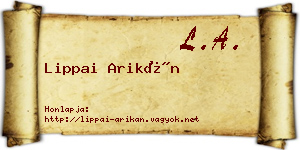 Lippai Arikán névjegykártya